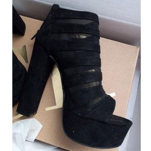 Charlotte Russe Open Toe- Mesh Booties
